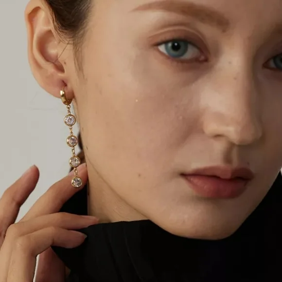 Elegant Colourful Diamond Earrings - Picture 7 of 7